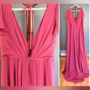 AZAZIE Pink Chiffon Maxi Dress | Size 20 | Worn Once